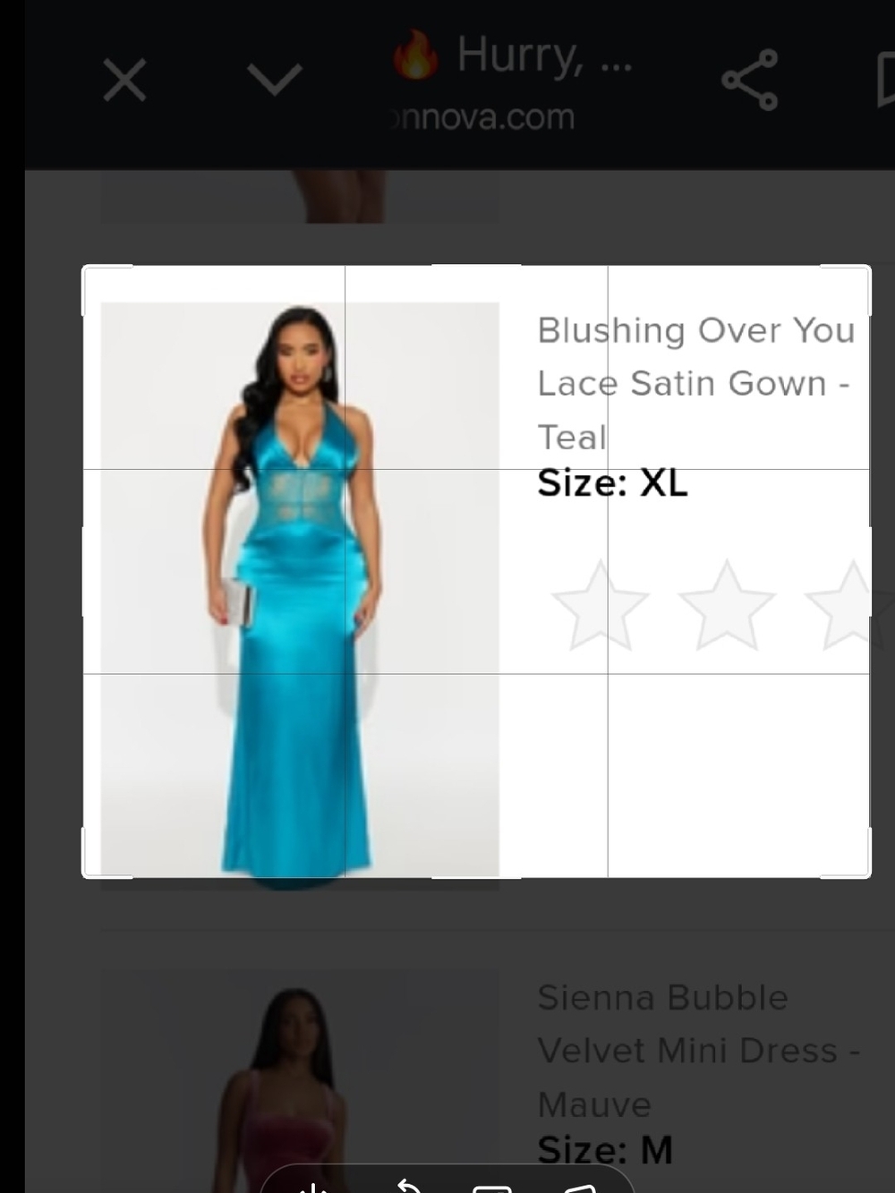 Lace Satin Gown - Teal
